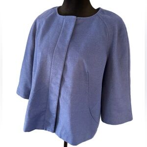 Women’s Harve Benard Blue Cropped Coat.